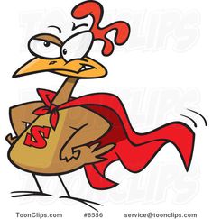 a cartoon turkey dressed as a super hero