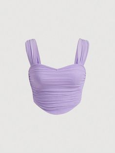 Light Purple Corset Top, Top Lila, Wide Straps Top, Spring Summer Capsule Wardrobe