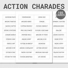 the action chars cards are shown in black and white, with text that says action char