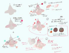 an image of different shapes and colors on a sheet of paper with japanese characters in the background