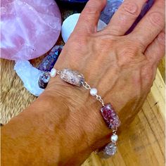 Handcrafted With Genuine Hand Craved Cherry Quartz And Fresh Water Pearls. Wonderful Grounding Stones That Support Your Primal Chakra. Grounding Stones, Fresh Water Pearl Bracelet, Cherry Quartz, Freshwater Pearl Bracelet, Fresh Water Pearls, Fresh Water Pearl, Water Pearls, Pearl Bracelet, Fresh Water