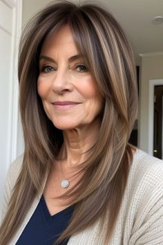 25 Best Long Hairstyles for Women Over 50 19 Long Hair Styles With Bangs Over 40, Long Hair With Bangs 50 Year Old Women, Meg Ryan Long Hairstyles, Long Hair Over 50 Older Women, Women’s Long Hair Shag, Long Hair Styles For 50+ Women With Bangs, Long Hair Older Women, Hair Contouring, Long Face Shapes