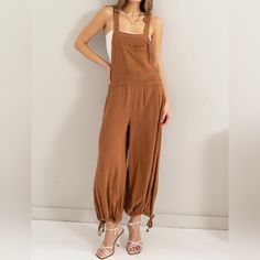 Brand New! Boho Chic Fabulous Linen Tapered Overall Jumpsuit Start Your Day On The Right Note. This Linen Overall Has A Square Neck With Thick Shoulder Straps Attached To A Relaxed Fit That's Accented With A Patch Pocket At The Front. Wide-Cut Legs With Draw Fabric: 75% Rayon 25% Linen Pet And Smoke-Free Home! Due To Lighting And Differences In Monitors, Actual Color May Vary Slightly From What Appears Online. Shop My Full Collection Of: Boho Preppy Tiktok Classic Sexy Trendy Work Office Busines Casual Brown Jumpsuits And Rompers For Work, Casual Brown Overalls For Spring, Brown Linen Overalls Outfit, Casual Brown Jumpsuits And Rompers Overall, Brown Overall Jumpsuits And Rompers For Spring, Casual Brown Overall Jumpsuits And Rompers, Casual Fitted Brown Overalls, Spring Brown Overalls, Brown Cotton Summer Overalls