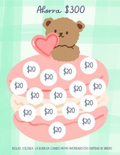 a teddy bear sitting on top of a cake with $ 20 00 for the price