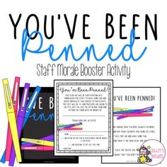 you've been penned staff member poster activity for teachers to use in the classroom