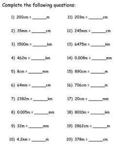 the worksheet is filled with numbers and measurements