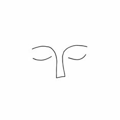 a line drawing of a face with eyes closed