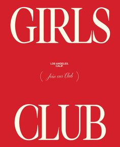 the cover of girls club, with white letters on red background and black lettering that says girls