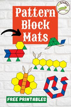 the pattern block mats is shown with free printables