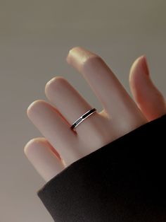 Material: White Copper Silver Plated Color: One Ring Fashion Element: Round Style: Fashion OL Black Stackable Rings, Simple Black Jewelry, Female Design, Ring Fashion, One Ring, Black Rings, Fashion Rings, Style Fashion, Silver Plate