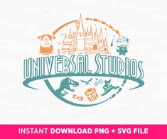 the logo for universal studios is shown