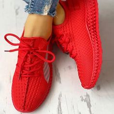 Upper Material: Polyester Closure Type: Lace-Up Heels: Flats Sneakers For Women, Red Sneakers, Trik Fotografi, Lacing Sneakers, Platform Sneaker, Trendy Sneakers, Lace Up Heels, Platform Sneakers, Work Shoes