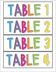 the printable table numbers for children to color