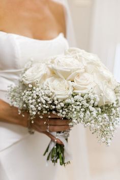 Bride Bouquets White, Brides Flowers Bouquet, White Rose Wedding Bouquet, Elegant Wedding Bouquets, Bridesmaid Bouquet White, White Rose Bouquet, White Roses Wedding, Rose Bridal Bouquet, White Wedding Theme