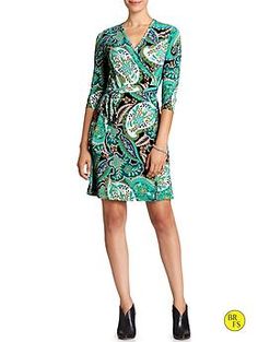 Factory Print Wrap Dress Work Suits, Printed Wrap Dresses, Banana Republic Factory, Modern Outfits, Shoe Style, Jumpsuit Dress, Banana Republic, Wrap Dress, Length Sleeve