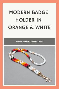 Elevate your accessory game with this sleek white and orange teacher lanyard crafted from premium Japanese seed beads. This high-quality lanyard is not only stylish but also functional, ideal for holding keys, ID cards, and badges effortlessly. Upgrade your everyday essentials with this chic addition to your collection of accessories. White Adjustable Lanyard With Key Leash, Adjustable White Lanyard With Key Leash, Adjustable White Lanyard, Adjustable White Lanyard With Keychain, Handmade White Lanyards For Gift, Handmade White Lanyards As Gifts, Handmade White Lanyard For Gift, Handmade White Lanyard Gift, Adjustable White Badge Holder As A Gift