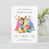 this is an image of a birthday card with princesses and their names on it