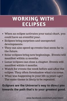 a poster with the words working with eclipses on it and an image of a moon in