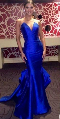 Inspired Royal Blue Evening Dresses Sheer Neck Sleeveless Royal Blue Evening Gown, Luulla Dresses, Dayana Mendoza, Royal Blue Party Dress, Royal Blue Evening Dress, Award Show Dresses, Evening Fashion, Blue Evening Gowns, Royal Blue Prom Dresses