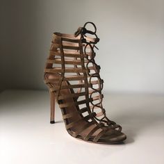 Super Sexy Gianvito Rossi Sandals In Soft Olive Suede, I Wore Them Only 2 Times, They Are In Very Good Condition, Quality Shoes. Rossi Shoes, Lace Up Sandals, Valentino Studs, Gianvito Rossi, Women's Shoes Sandals, Shoes Sandals, Lace Up, Size 6, Women Shoes