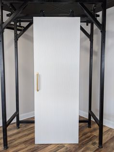 Walston Door Company Painted Door Painted Reeded Door Fluted Barn Door, Fluted Wardrobe, Reeded Door, Fluted Door, Modern Sliding Barn Door, Painted Interior Doors, Laundry Room/mud Room, Door Picture, Barn Door Designs