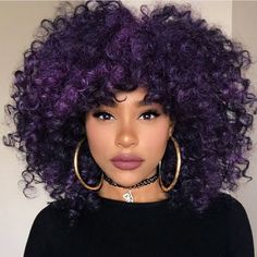 Dark Purple Hair, Dyed Curly Hair, Colored Curly Hair, Dyed Natural Hair, Pretty Hair, Rainbow Hair, African Hairstyles, Curly Girl