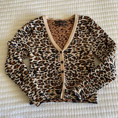 Cropped Cheetah Print Sweater/Cardigan From Urban Outfitters. Never Worn Trendy Fall Cardigan From Urban Outfitters, Trendy Leopard Print Spring Cardigan, Trendy Spring Leopard Print Cardigan, Trendy Urban Outfitters Cardigan For Fall, Trendy Urban Outfitters Fall Cardigan, Fitted Trendy Cardigan By Urban Outfitters, Urban Outfitters Fitted Long Sleeve Cardigan, Fitted Long Sleeve Cardigan By Urban Outfitters, Urban Outfitters V-neck Cardigan For Fall