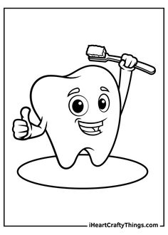 Tooth Coloring Pages (Updated 2023) Tooth Brush Drawing, Teeth Drawings, Dental Coloring Pages, Dental Drawings, Tooth Drawing, Tooth Cartoon, Teeth Drawing, Kids Teeth, Cute Tooth