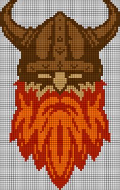 a cross - stitch pattern with an animal's head and horns