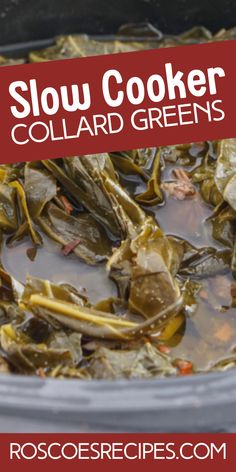 slow cooker collard greens with text overlay