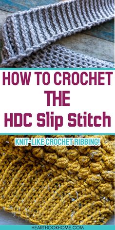 how to crochet the hdc slip stitch on knit like crochet ribbing