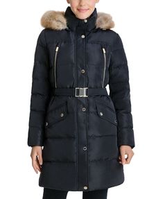 You are Buying a Brand New  MICHAEL Michael Kors Belted Faux-Fur-Trim Hooded Down Puffer Coat Size XXL Color Black.                                        "(Deal of the Day, Orig. $340.00. On Sale For $310.00)"                                                                        Product Details Don't let chilly temps keep you indoors! Outfitted with luxe faux fur and a removable hood, Michael Michael Kors' belted puffer coat will be the cutest part of your cold-weather ensemble. Imported Lined Olive Green Vest, Puffer Coat With Hood, Classic Corvette, Down Puffer Coat, Puffer Jacket Women, Calvin Klein Women, Winter Coats Jackets, Down Coat, Puffer Coat