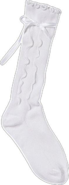 Elegant Fitted White Socks, Fitted Ruffled Socks For Summer, Fitted White Ruffled Socks, Girls Socks, Socks And Tights, White Satin, Satin Ribbon, Hot Topic, Crew Socks