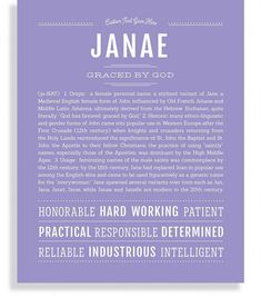 a purple poster with the words jane on it