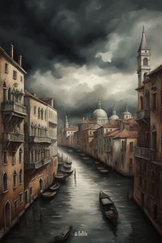 Gothic Realms: Eerie Cityscapes in Cloudy Weather. Inspired by Venice Artistic Ideas, Dark City, Gothic Design, Dark Beauty