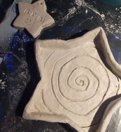 a star shaped dough sitting on top of a table