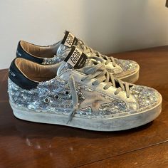 Hi Star Platform Full Sequin Golden Goose Goose Shoes, Golden Goose Shoes, Golden Goose Deluxe Brand, Star Sneakers, Golden Goose, Womens Shoes Sneakers, Sequin, Shoes Sneakers, Women Shoes