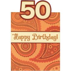 a birthday card with the number 50 on it's front and an intricate design