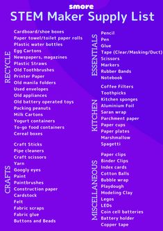 Stem Materials List, Stem Supplies List, Makerspace Supplies, Stem Supplies, Makers Space, Steam Classroom, Steam Lab, Homeschool Stem