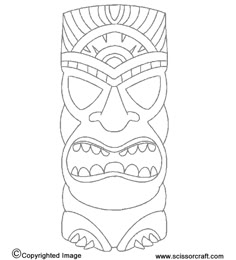 a totema mask is shown in black and white