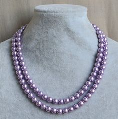 lavender pearl Necklace,lilac Glass Pearl Necklace, two strand lilac bead Necklace,Wedding Necklace, Good Necklace, Ivory Pearl Necklace, Lilac Earrings, Fancy Jewelry Necklace, Pink Pearl Necklace, Bridesmaid Necklace, Wedding Jewellery Necklace, Fancy Jewelry, Necklace Statement