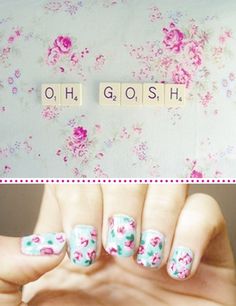 nails The Beauty Department, Cute Nail Designs, Nail Art Inspiration, Floral Nails, Nail Paint, Creative Nails, Flower Nails, Love Nails, How To Do Nails