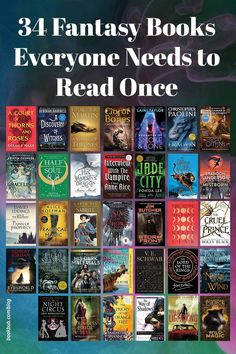 the book cover for 34 fantasy books everyone needs to read one is shown in front of a