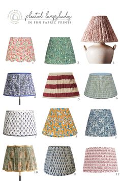 lampshades with different patterns and colors