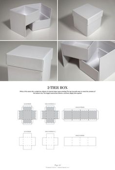 the instructions for how to make an origami box with two sides and one side open