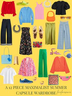 Maximalist Outfits, Clothes Capsule Wardrobe, Create Capsule Wardrobe, Informal Attire, Capsule Wardrobe Casual, Spring Summer Capsule Wardrobe, Minimalist Summer, Summer Capsule