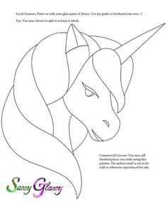 a drawing of a unicorn's head with the words easy glazey on it