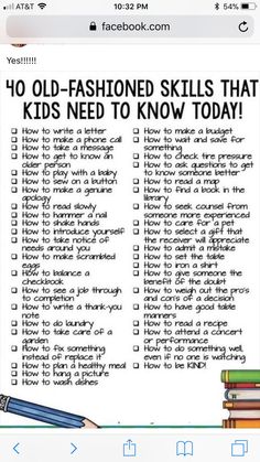 an old - fashioned skills that kids need to know today are great for teaching and learning