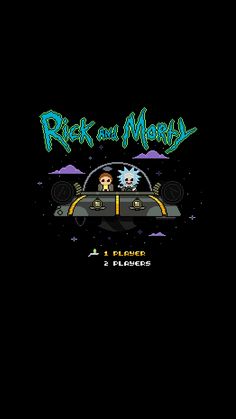 the title screen for rick and mort's game, which features an image of a car