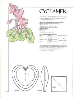 the diagram shows how to make a heart shaped planter with flowers and leaves in it